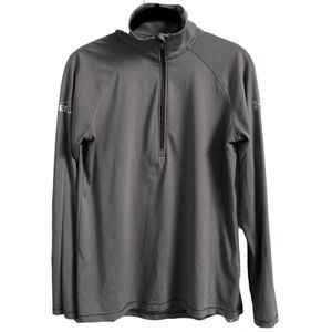 Under Armour Heat Gear Grey Tech Stripe Quarter Zip Loose Fit Size Small